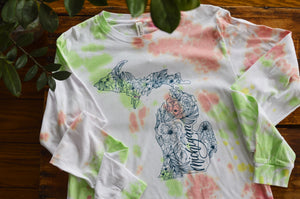 Apparel // Tie Dye MI Floral Outline - Long Sleeve [Ready to Ship]