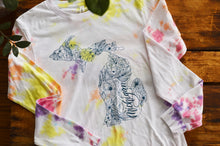 Load image into Gallery viewer, Apparel // Tie Dye MI Floral Outline - Long Sleeve [Ready to Ship]