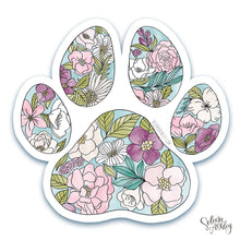 Load image into Gallery viewer, Sticker //  Floral Paw Print